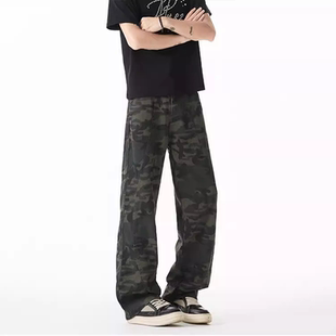 牛仔裤 直筒迷彩工装 男女2025秋季 新款 INXX 潮休闲长裤 STREET美式