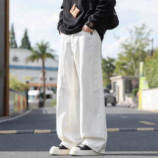 STREET白色美式 宽松潮牌直筒长裤 cleanfit牛仔裤 新款 男秋季 INXX