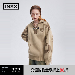 情侣APD4061763 INXX ALLPICK 潮牌宽松休闲套头连帽针织衫