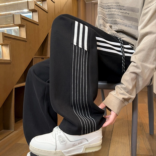 男士 条纹宽松直筒裤 秋冬季 新款 INXX 百搭休闲运动长裤 STREET美式