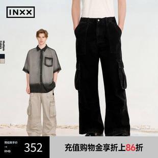 情侣XRF2230807 INXX 潮流街头立体贴袋休闲裤 捏褶绗线设计长裤