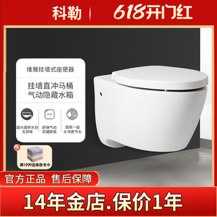 科勒挂墙马桶隐藏式 坐便器25255T座便 入墙水箱家用挂厕维雅壁挂式