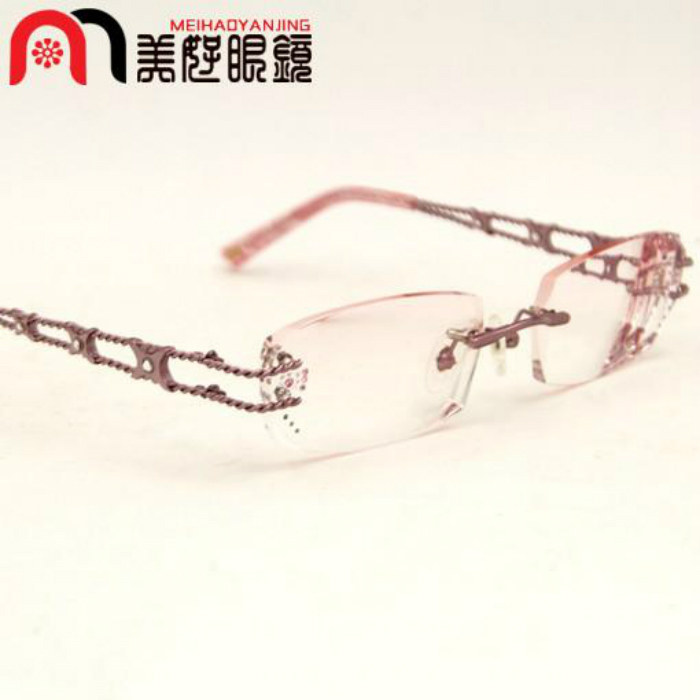 专柜正品】韩国YOUCAN云克无框切边镶钻近视眼镜NO.570 水晶女款