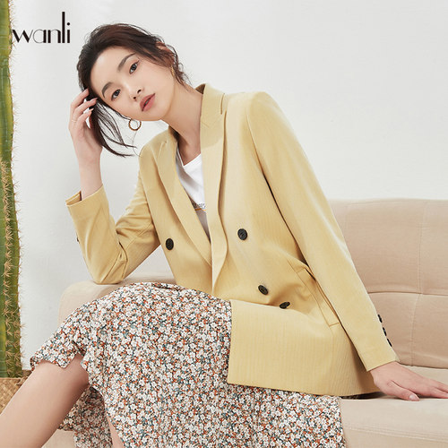 万丽西装外套复古开衩职业通勤