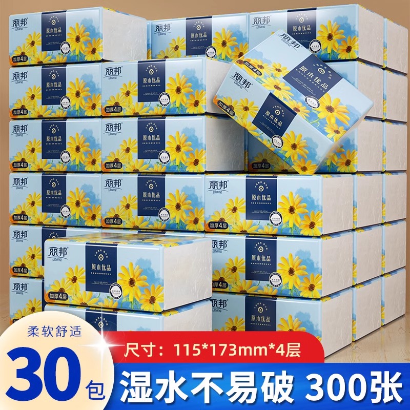 丽邦抽纸整箱家用实惠装餐巾纸