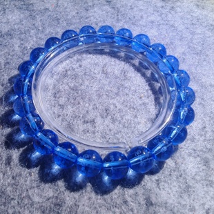 花道语阁药师佛心咒蓝水晶琉璃手持手串佛珠念珠单圈手链非常殊胜