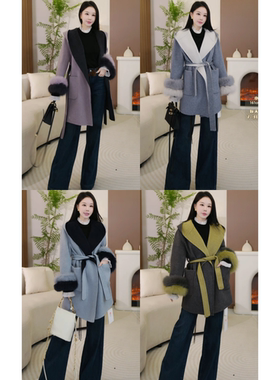 【迪某澳同款丨贵气满分双色手工大衣】风衣外套NOF494-SZ12152