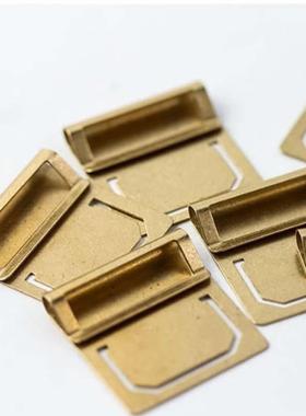 金属黄铜复古文具书签夹索引夹标签夹手账本周边金属书签夹6枚/套