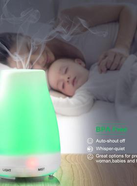 Diffuser100ml香薰机家用精油扩散器七彩氛围灯超声波空气加湿器