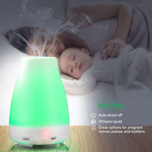 Diffuser100ml香薰机家用精油扩散器七彩氛围灯超声波空气加湿器