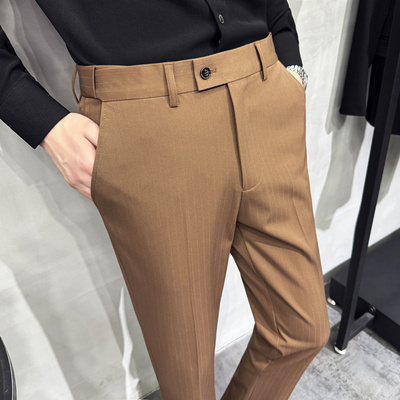 潮流时尚男裤子酒吧KTV发型师台球厅服务员工作服松紧腰休闲西裤