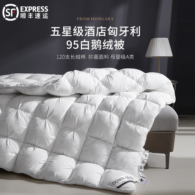 希尔顿匈五星级酒店牙利正品羽绒被95白鹅绒被子被芯春秋保暖加厚,床上用品,羽绒/羽毛被,淘宝优惠券,粉丝福利购,淘宝优惠卷