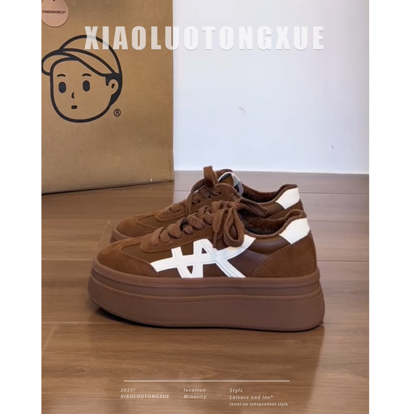 巨好看阿甘德训鞋女2025年冬季新款复古真皮时尚爆款百搭加绒棉鞋