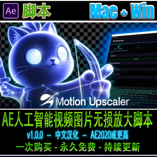 Motion Upscaler V1.0 AE人工智能视频图片无损放大脚本 中文汉化