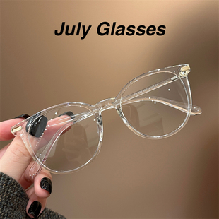小清新透明白素颜眼镜近视女可配度数镜片超轻防蓝光眼睛框镜架韩
