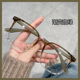 潮 百搭圆脸显瘦素颜韩版 超轻TR眼镜女可配度数网红款 大框方形时尚