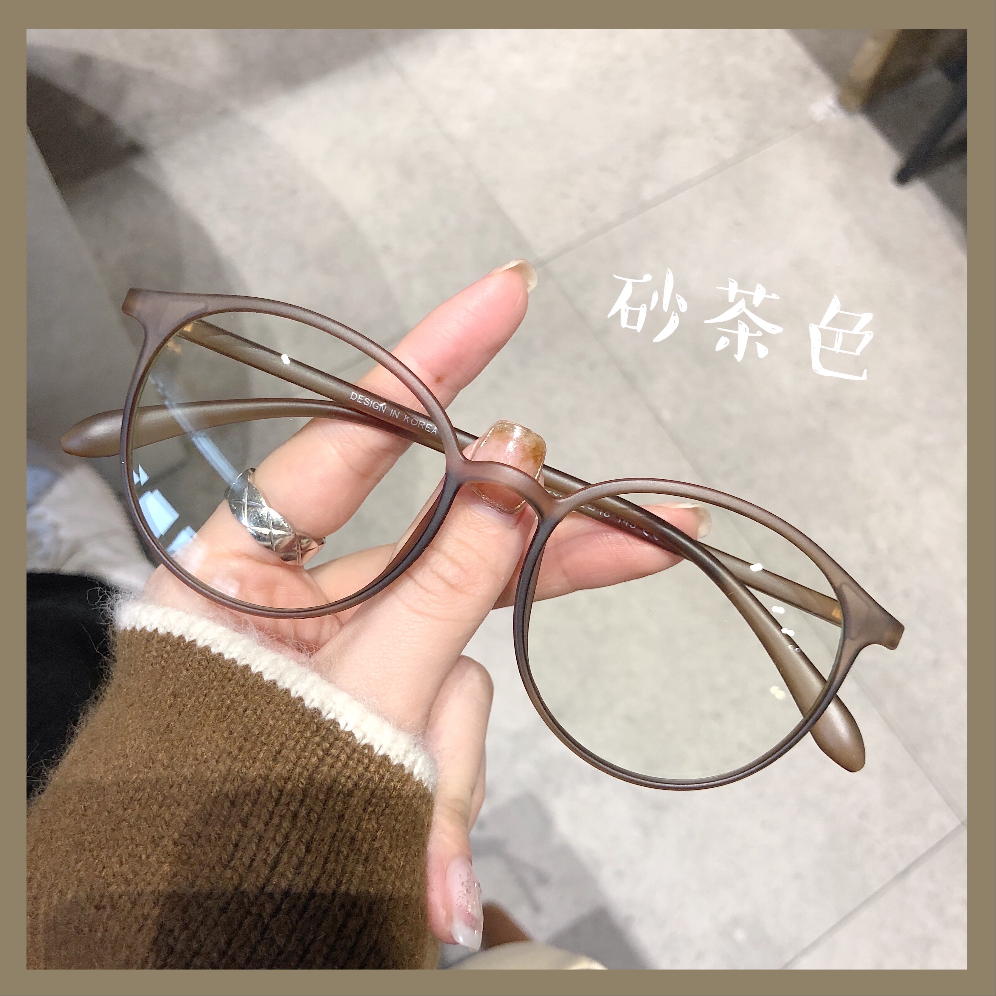 TR椭圆韩系小红书同款防蓝光眼镜