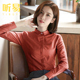 工作服加绒上衣设计感小众职业工装 秋冬新款 衬衣 女磨毛长袖 衬衫