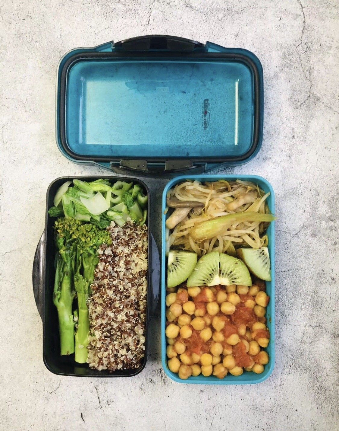 ergochef日式双层饭盒健身餐便当午餐盒长方形分格可微波加热包邮