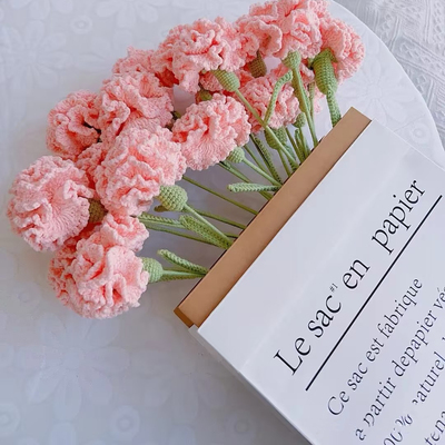 毛线康乃馨花束手工diy材料包