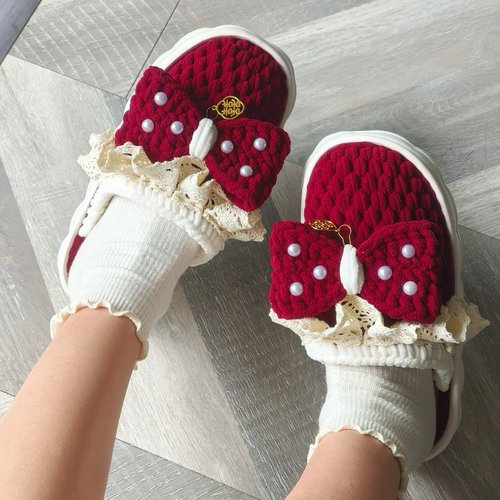 手工编织新婚婚鞋钩织diy材料包