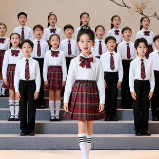 儿童合唱演出服小学生幼儿园爱国诗歌朗诵服装男女童演讲比赛礼服