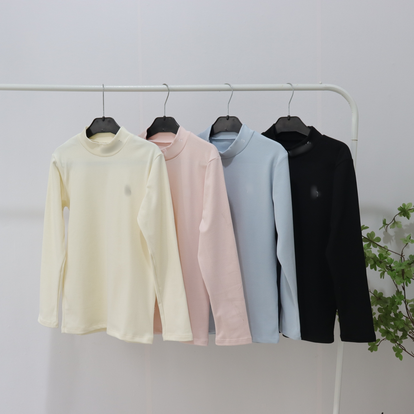 德绒半高领打底衫~秋冬男女中大童弹力保暖衣120-170 不偏小