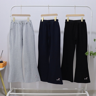 腊肠狗微喇裤~25春女童弹力罗马布休闲中大童长裤 显瘦高120-175