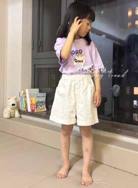 白色牛仔短裤~夏季女中大童弹力棉短裤  薄 软弹 舒服的裤子