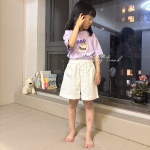 白色牛仔短裤~夏季女中大童弹力棉短裤  薄 软弹 舒服的裤子