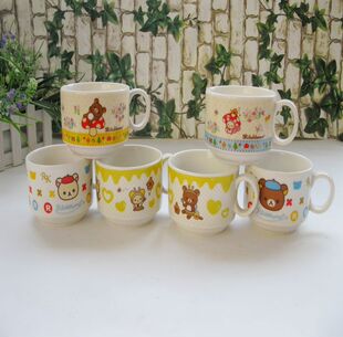 景德镇出口日式 陶瓷杯 Rilakkuma 轻松熊敦厚套杯拉拉熊列汤杯子
