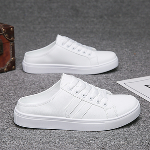 外穿包头凉鞋 半拖鞋 小白透气无后跟一脚蹬懒人鞋 新款 男 男2025夏季