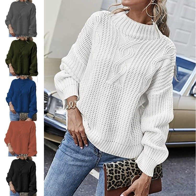 亚马逊新款速卖新款春秋女式圆领毛衣绞花针织长袖衫套头,个性定制/设计服务/DIY,连衣裙加工定制,淘宝优惠券,粉丝福利购,淘宝优惠卷