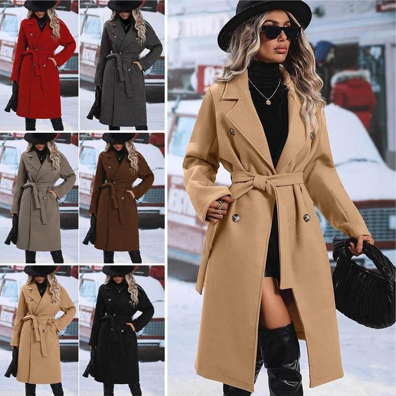 秋冬季亚马逊跨境欧美新款长袖前开口袋长款风衣保暖夹克,个性定制/设计服务/DIY,连衣裙加工定制,淘宝优惠券,粉丝福利购,淘宝优惠卷