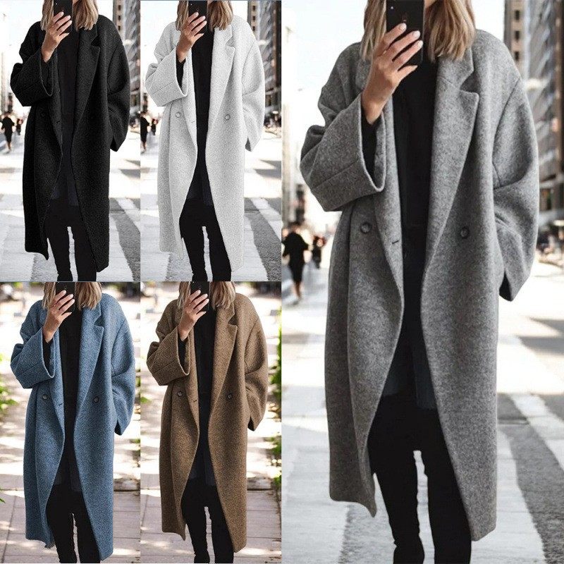 欧美亚马逊独立站外贸冬季新款长款女士大码气质风衣毛呢休闲外套,个性定制/设计服务/DIY,连衣裙加工定制,淘宝优惠券,粉丝福利购,淘宝优惠卷