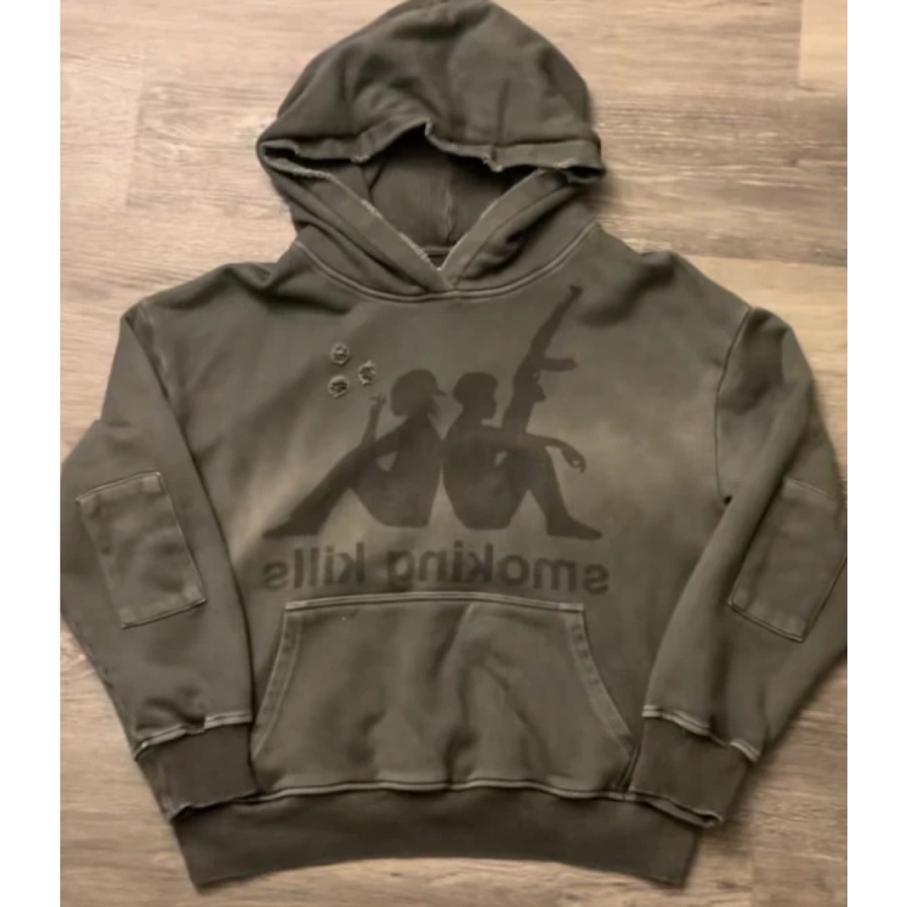 跨境新款字母卫衣美式怀旧复古水洗灰连帽休闲卫衣潮宽松