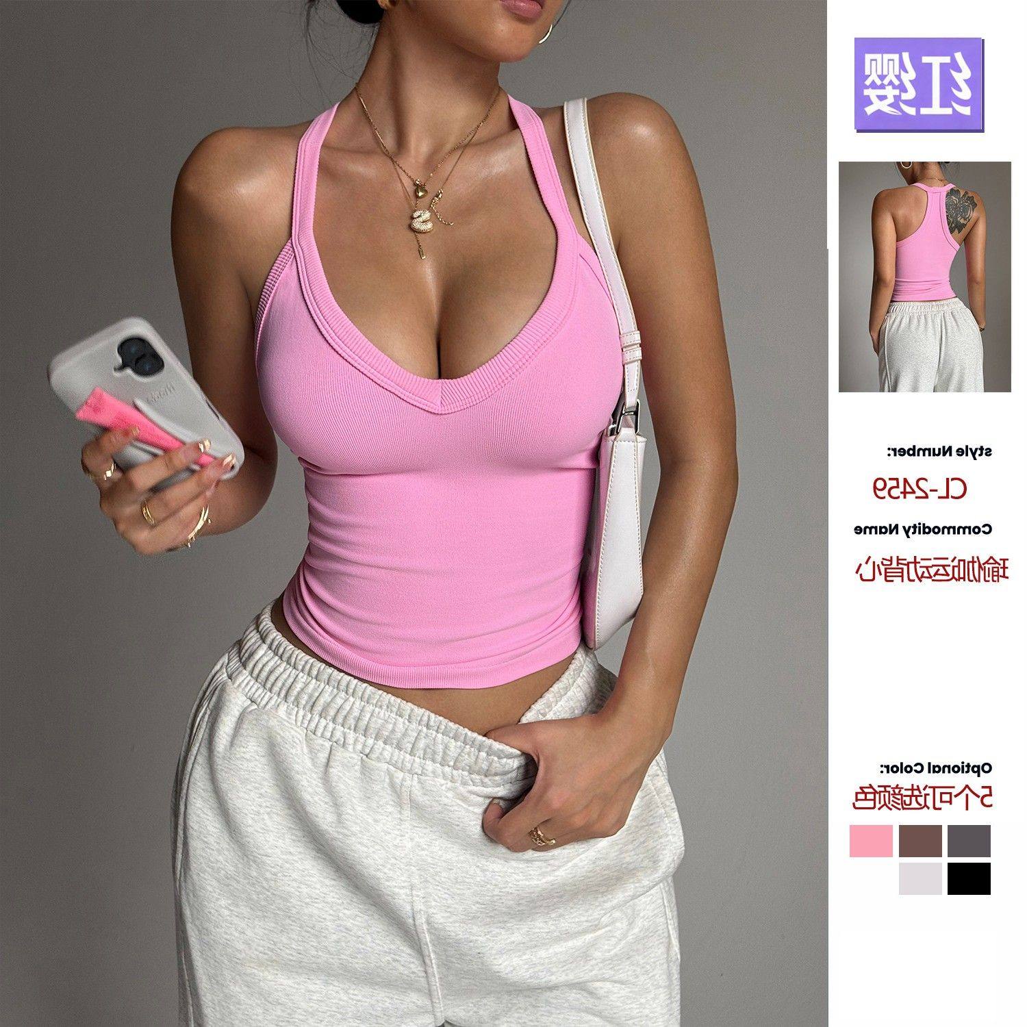 跨境欧美瑜伽背心 女性感修身工字背美背领运动健身外穿上衣,个性定制/设计服务/DIY,连衣裙加工定制,淘宝优惠券,粉丝福利购,淘宝优惠卷