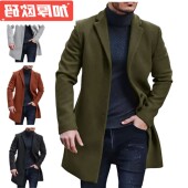 欧码 现货 男士 毛呢大衣男跨境呢子中长款 风衣外套多色多码