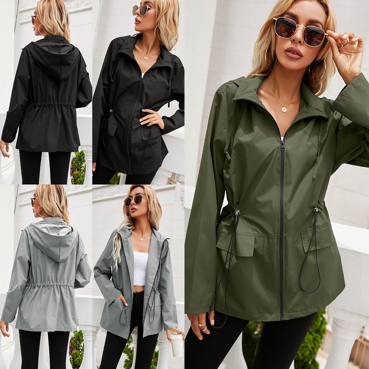 亚马逊连帽拉链收腰防水雨衣户外运动防风衣登山服外套夹克上衣女,个性定制/设计服务/DIY,连衣裙加工定制,淘宝优惠券,粉丝福利购,淘宝优惠卷