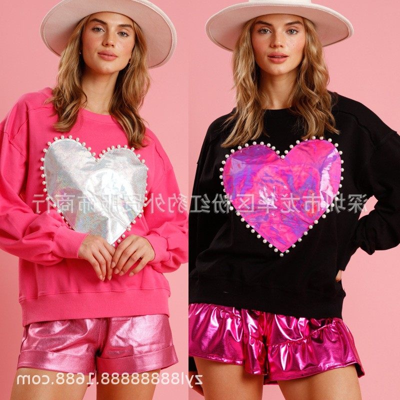 圣诞节款 亚马逊冬季新品女装 时尚爱心珍珠圆领套头宽松卫衣,模玩/动漫/周边/娃圈三坑/桌游,lolita洛丽塔连衣裙,淘宝优惠券,粉丝福利购,淘宝优惠卷