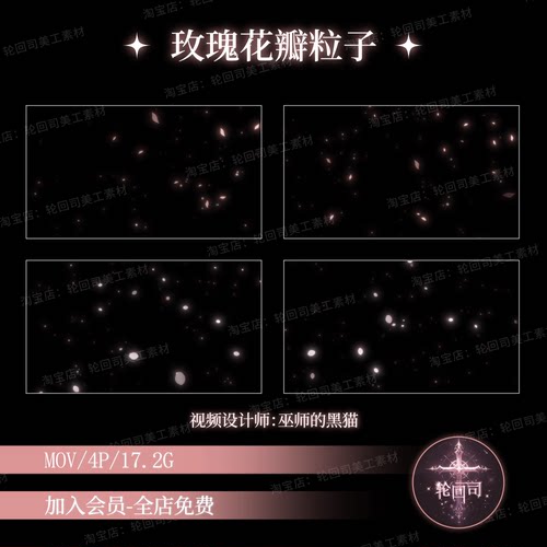 原创可商唯美梦幻玫瑰花瓣粒子樱花飘落飞舞特效叠加动画视频素材