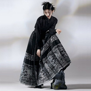 汉服高个子加长2023新款国风女装改良版古风上衣配马面裙日常可穿