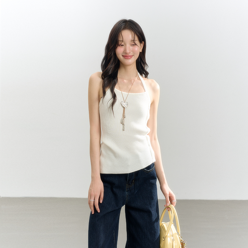 白色内搭针织吊带背心女韩系