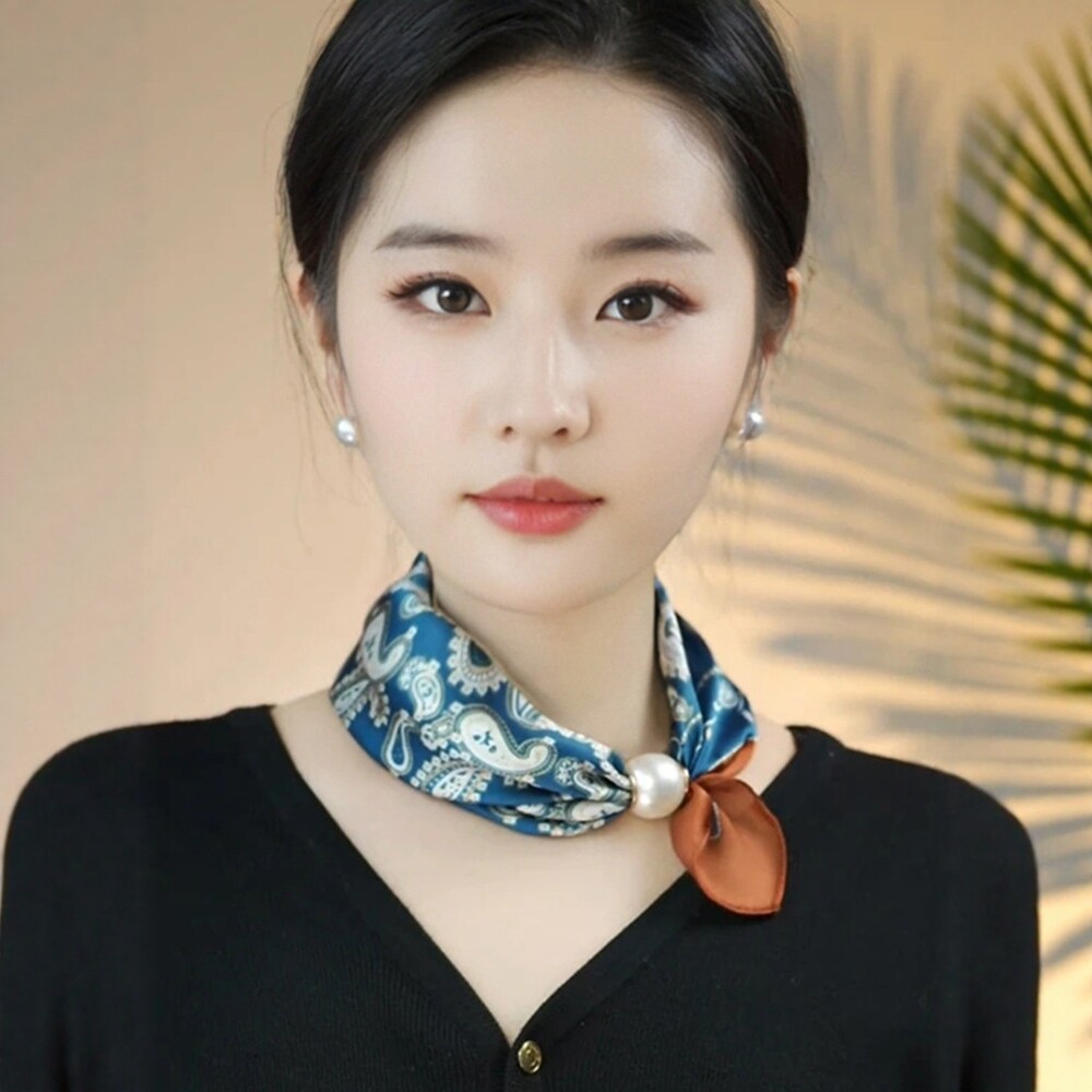 春季薄款磁扣丝巾系脖女2026新款高级感时尚搭配巧思围脖颈饰丝巾