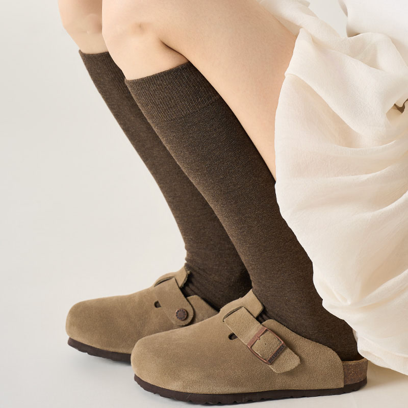 长筒袜子女款春秋棕色小腿袜压力显瘦半筒袜高筒袜