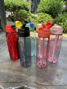 散漫一世 特百惠真品塑料防漏运动水杯水瓶吸管乐动随心壶750ML