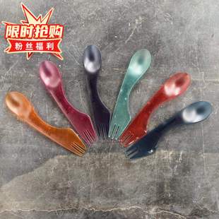 特百惠真品食品级塑料户外旅行西餐多功能便携餐具三合一刀叉勺