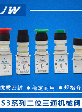 亚德客型S3PL/S3PP/S3PM/S3PF/S3HS-M5/06/08-R/G/B气动机械阀