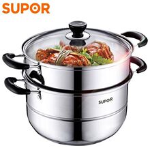 苏泊尔(SUPOR)好帮手304食品级不锈钢双层复底蒸锅SZ26B5/SZ28B5
