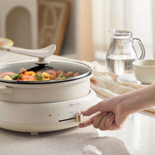 小熊电火锅电蒸锅4升大容量多功能分体式多用途锅电煮锅Bear/小熊